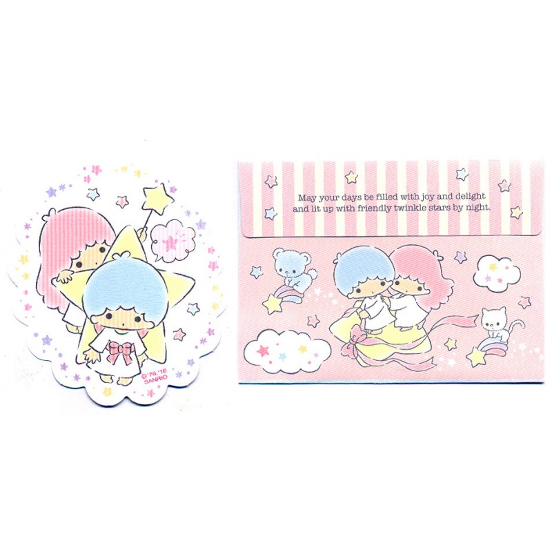 Ano 2016. Conjunto de Mini Papel de Carta Little Twin Stars Sanrio