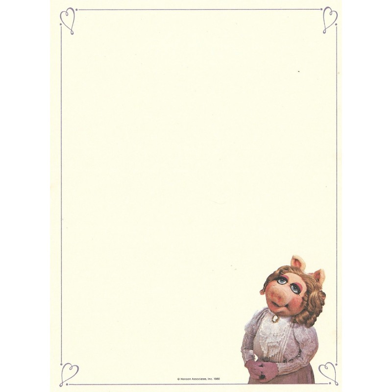 Ano 1980. Papel de Carta Antigo Importado Os Muppets Thinking of You