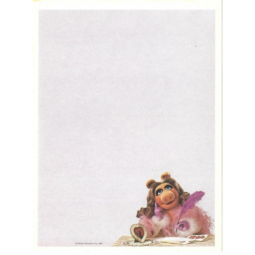 Ano 1980. Papel de Carta Antigo Importado Os Muppets Miss Piggy
