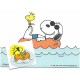 Postalete ANTIGO COM SELINHO PARA COLAR Snoopy Boat Hallmark Crown