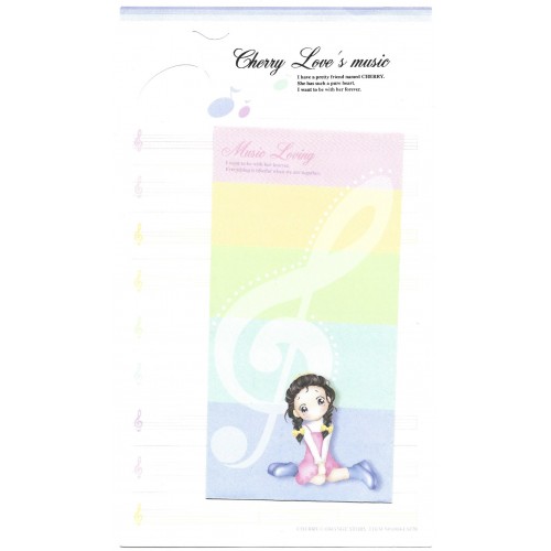 Conjunto de Papel de Carta Importado Music Loving Cherry Orange Story