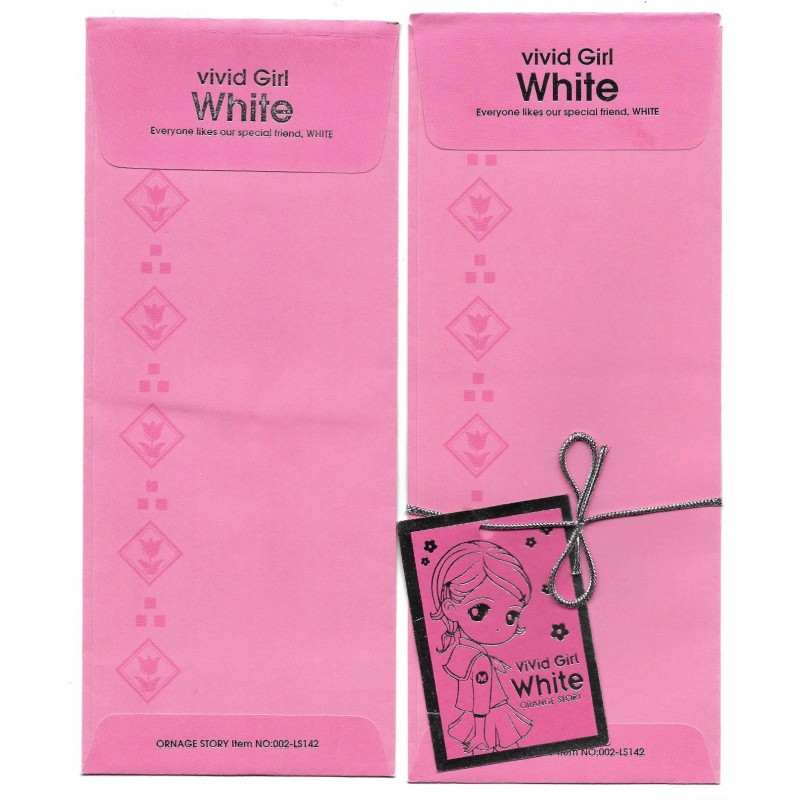 Kit Envelopes Importado Vivid Girl White Orange Story