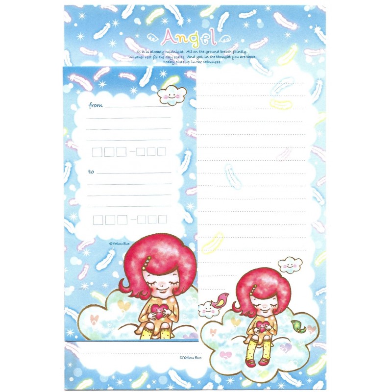 Conjunto de Papel de Carta Importado Angel Yellow Bus