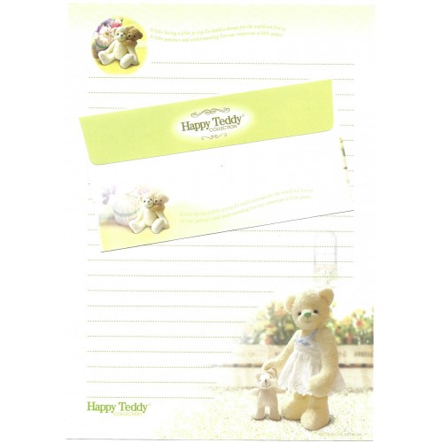 Conjunto de Papel de Carta Importado Happy Teddy CBR2 Ido