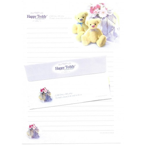 Conjunto de Papel de Carta Importado Happy Teddy CBR3 Ido