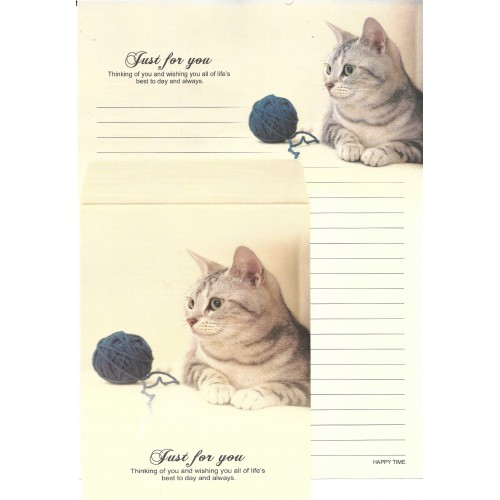 Conjunto de Papel de Carta Importado Happy Time Cat 4