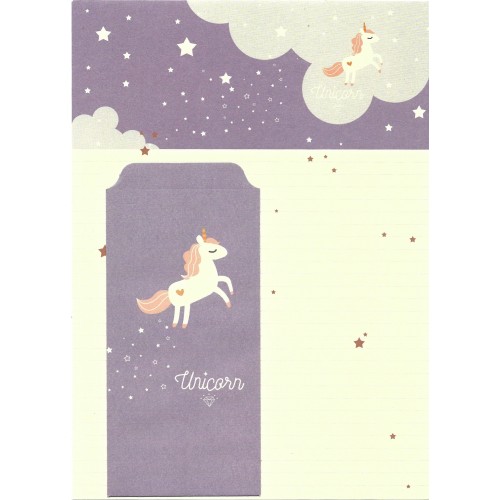 Conjunto de Papel de Carta Importado Unicorn 1