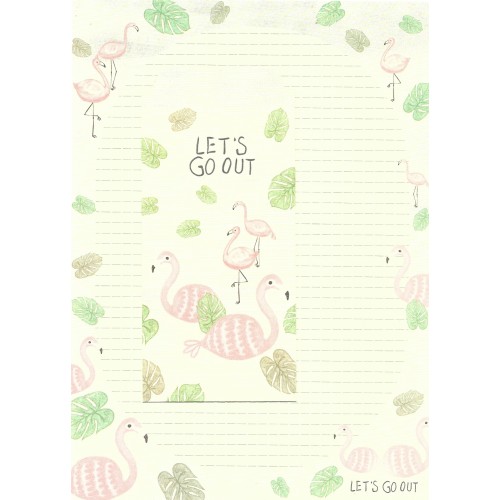 Conjunto de Papel de Carta Importado Flamingo 4