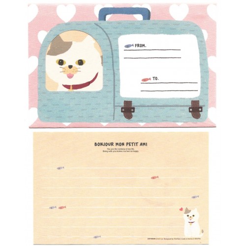 Conjunto de Papel de Carta Bonjour CAT - Artbox Korea
