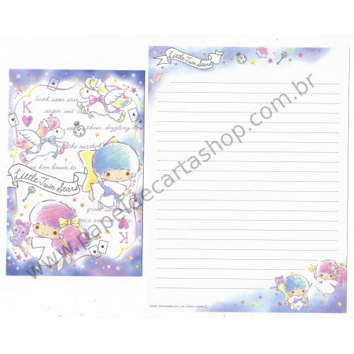 Ano 2016. Kit 2 Conjuntos de Papel de Carta Little Twin Stars Stars & Sugar Sanrio
