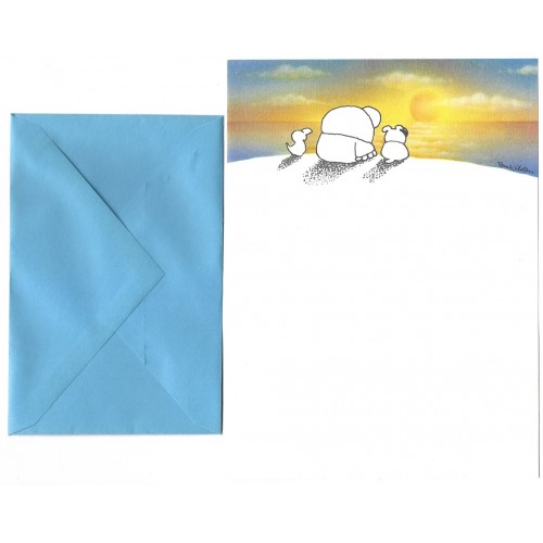 Conjunto de Papel de Carta Antigo Importado Ziggy Sunset - A.G.