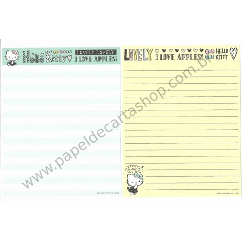 Ano 2014. Kit 2 Conjuntos de Papel de Carta Hello Kitty Lovely Sanrio