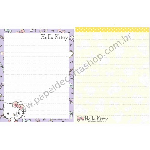 Ano 2014. Kit 2 Conjuntos de Papel de Carta Hello Kitty London Sanrio