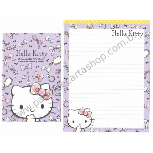 Ano 2014. Kit 2 Conjuntos de Papel de Carta Hello Kitty London Sanrio
