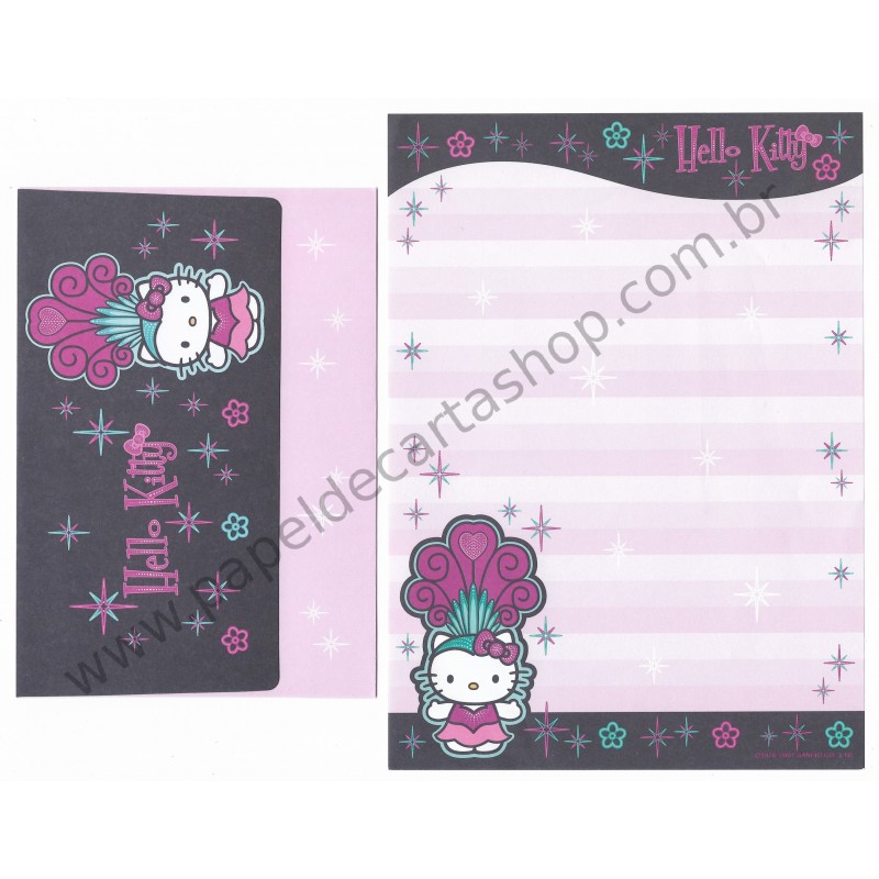 Ano 2007. Conjunto de Papel de Carta Hello Kitty Custom Sanrio