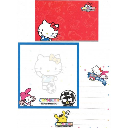 Ano 2014. Conjunto de Papel de Carta Hello Kitty Champion Sanrio
