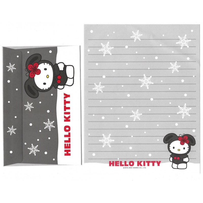 Ano 2000. Conjunto de Papel de Carta Hello Kitty Snow Vintage Sanrio