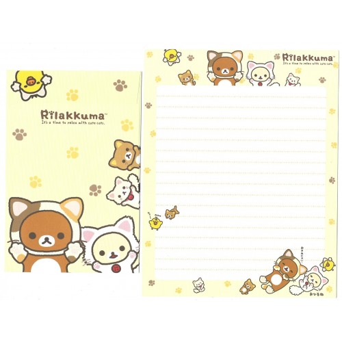 Kit 4 Conjuntos de Papel de Carta Rilakkuma & Cute Cats - San-X