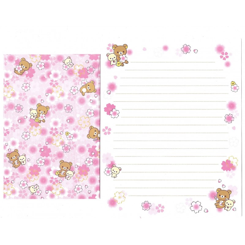 Kit 4 Conjuntos de Papel de Carta Rilakkuma Sakura - San-X