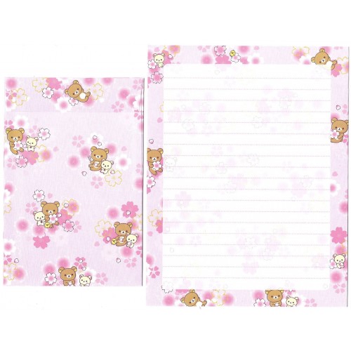 Kit 4 Conjuntos de Papel de Carta Rilakkuma Sakura - San-X