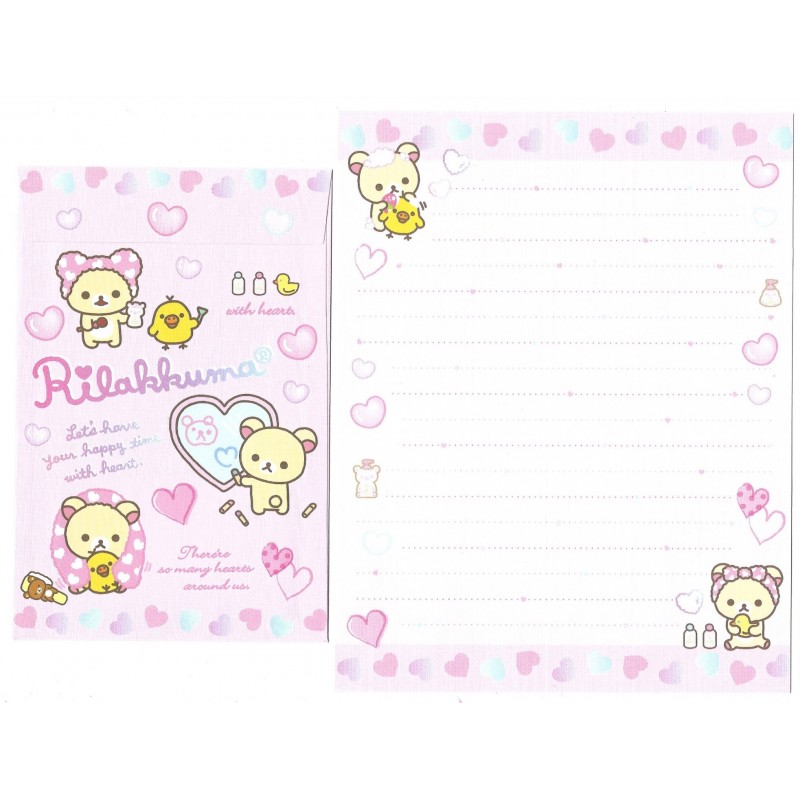 Kit 4 Conjuntos de Papel de Carta Rilakkuma with Heart - San-X