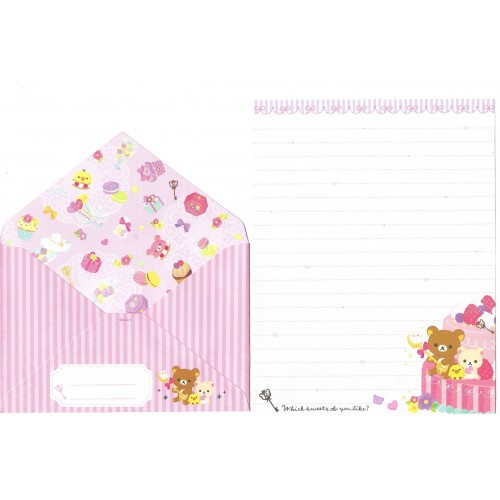 Kit 4 Conjuntos de Papel de Carta Rilakkuma Candy F1 - San-X