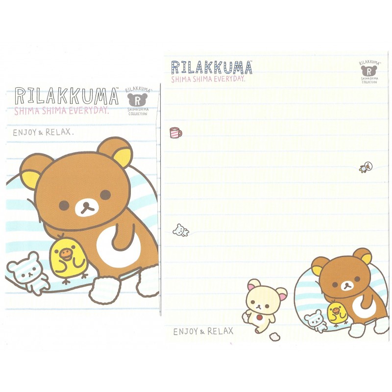 Kit 4 Conjuntos de Papel de Carta Rilakkuma Stripes - San-X