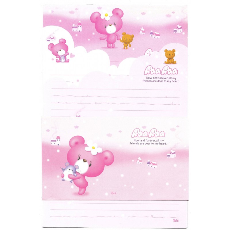 Conjunto de Papel de Carta Importado RAARAA Bear Ibis