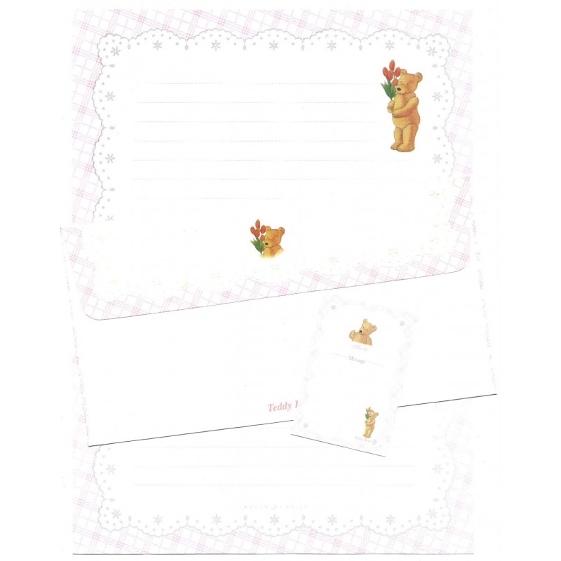 Conjunto de Papel de Carta Importado Teddy Bear Imagin Castle