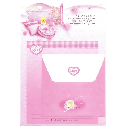 Conjunto de Papel de Carta Importado Love Bear - Papier