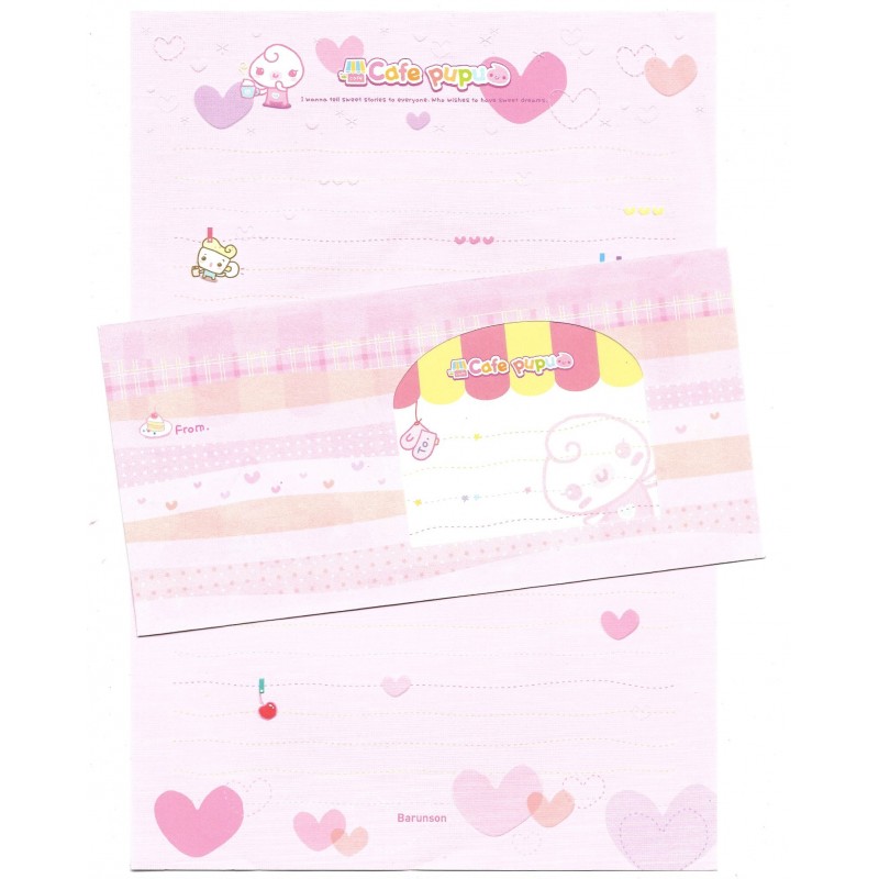 Conjunto de Papel de Carta Importado Cafe Pupu CRSII Barunson