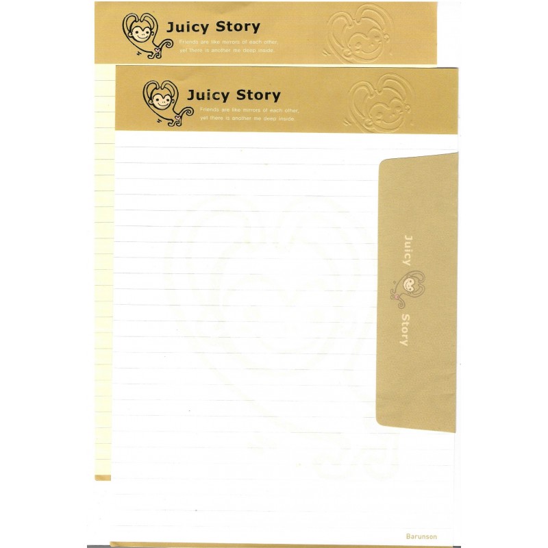 Conjunto de Papel de Carta Importado Juicy Story Monkey Barunson