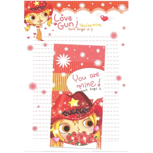 Conjunto de Papel de Carta Importado Love Gun - BS