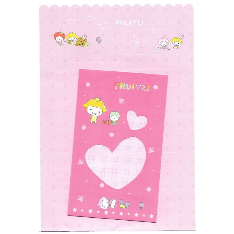 Conjunto de Papel de Carta Importado Fruitzi CRS Heart Barunson