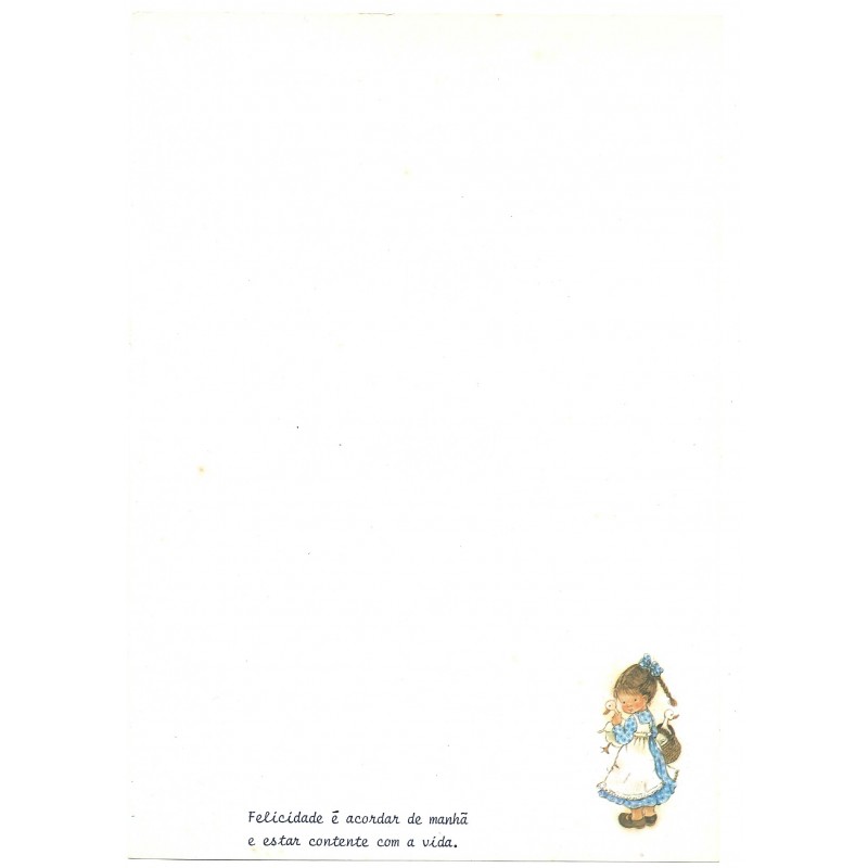 Papel de Carta Antigo Cromocart Menininhas 3 COM FRASE
