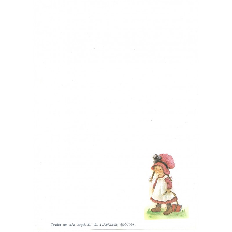 Papel de Carta Antigo Cromocart Menininhas 11 COM FRASE