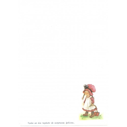 Papel de Carta Antigo Cromocart Menininhas 11 COM FRASE