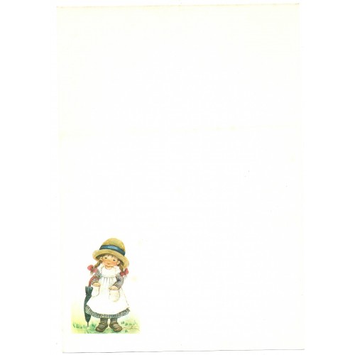 Papel de Carta Antigo Cromocart Menininhas 12 SEM FRASE