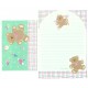 Ano 1990 Conjunto de Papel de Carta Bear Tin Star Dupla Vintage Sanrio