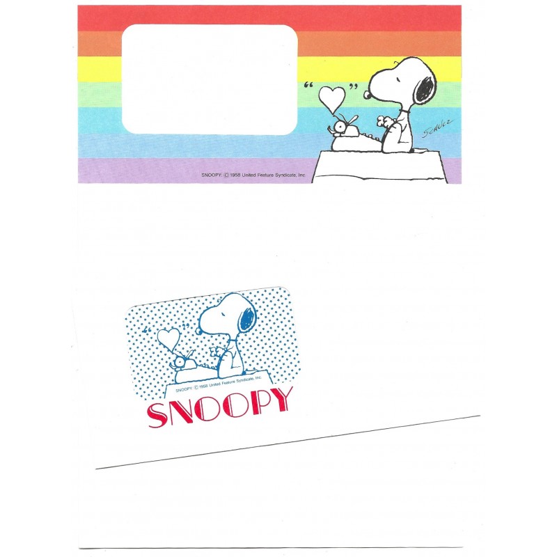 Conjunto de Papel de Carta Snoopy Letter Vintage Hallmark Japan