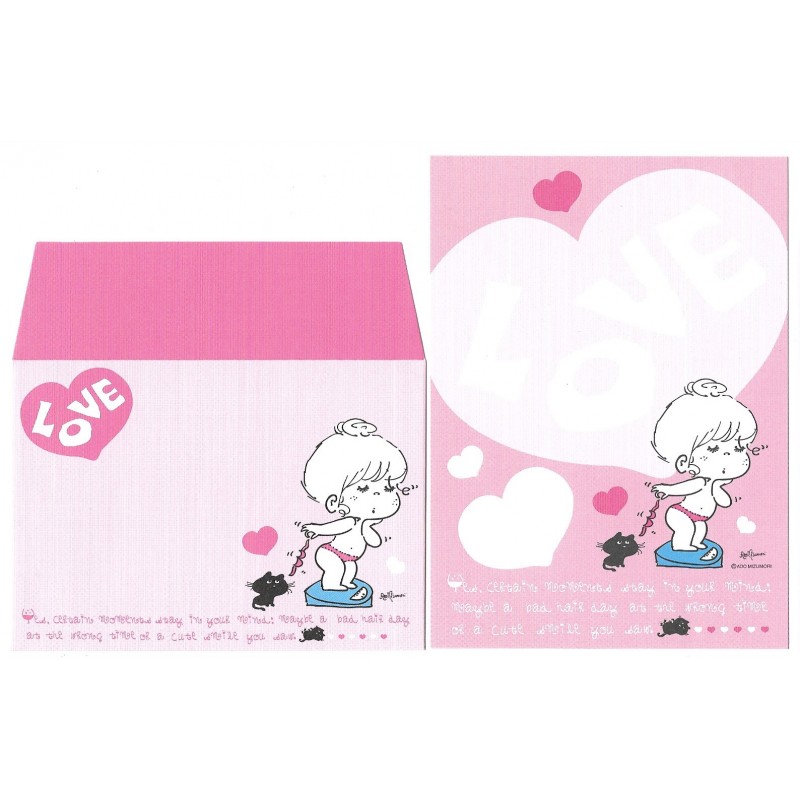 Conjunto de Mini-Papel de Carta com envelope ADO MIZUMORI 0056