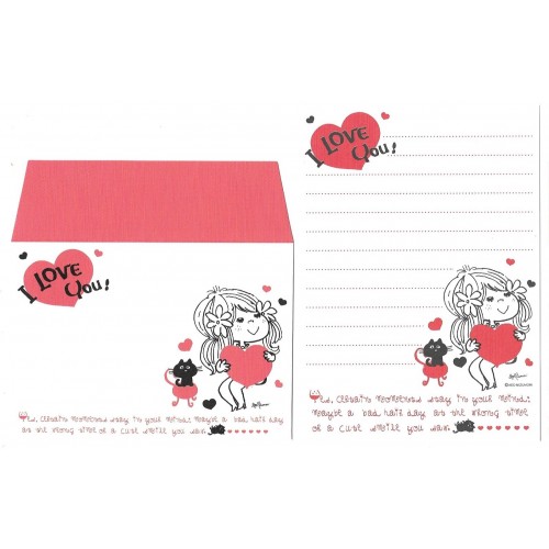 Conjunto de Mini-Papel de Carta com envelope ADO MIZUMORI 0077