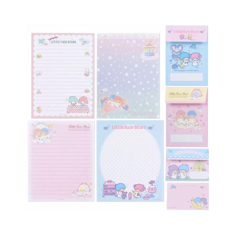 Ano 2019. Kit 3 Conjuntos de Papel de Carta Little Twin Stars Sanrio