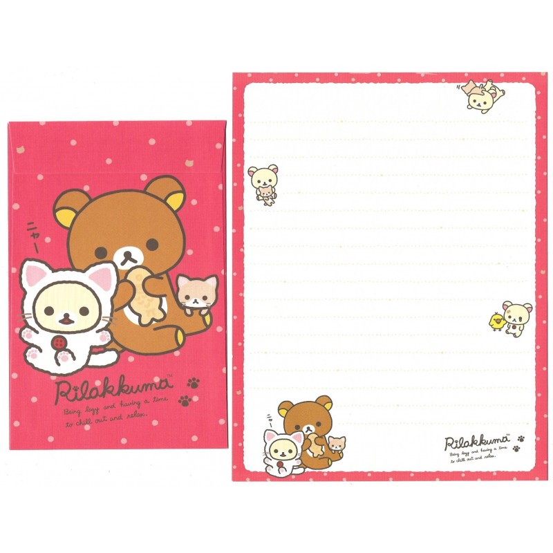 Kit 4 Conjuntos de Papel de Carta Rilakkuma Relax - San-X