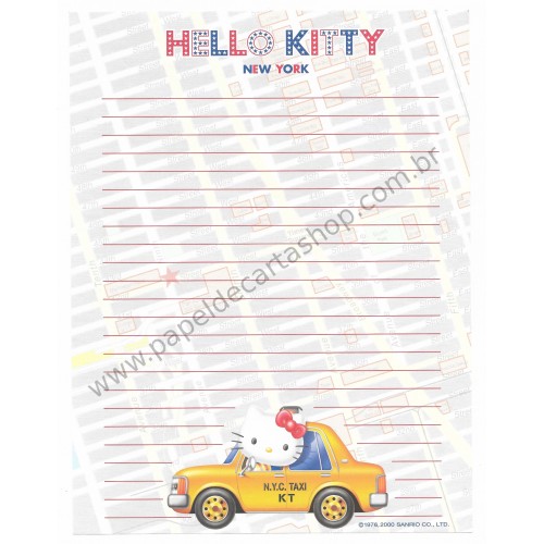 Ano 2000. Conjunto de Papel de Carta Hello Kitty New York1 Sanrio