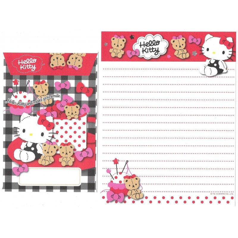Ano 2012. Conjunto de Papel de Carta Hello Kitty Cupcakes B Sanrio
