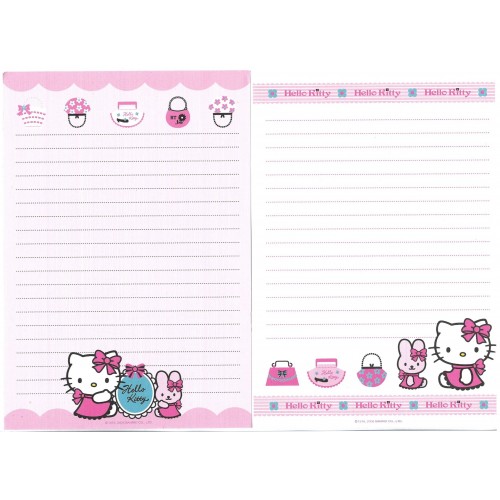 Ano 2006. Kit 4 Papéis de Carta Hello Kitty & Rabbit Sanrio