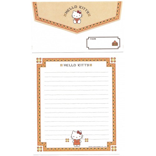 Ano 2000. Conjunto de Papel de Carta Kitty Indiana CRE1 Sanrio