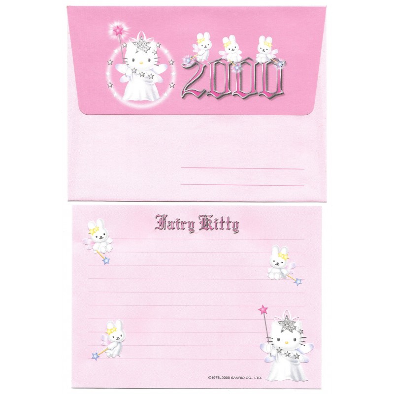 Ano 2000. Conjunto de Papel de Carta Fairy Kitty FPP Sanrio