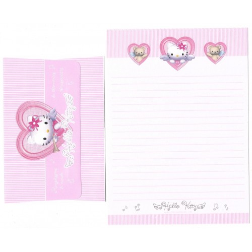 Ano 2001 Conjunto de Papel de Carta Hello Kitty Angel Heart CRS Sanrio